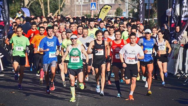 Runners running a marathon