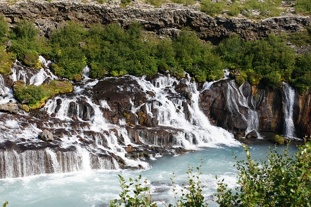 Hraunfossar Waterfall in Iceland